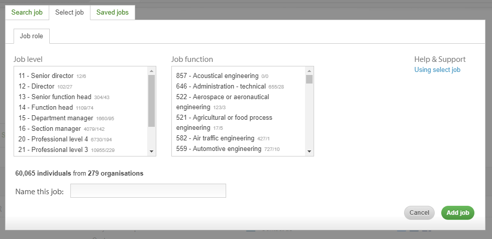 select a job